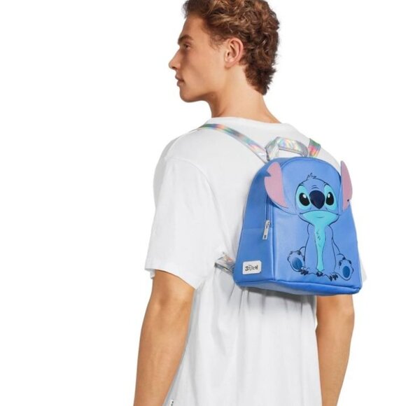 Disney Lilo and Stitch Women's Mini Backpack - Stitch with Ears Blue Canvas Bag - Picture 7 of 9